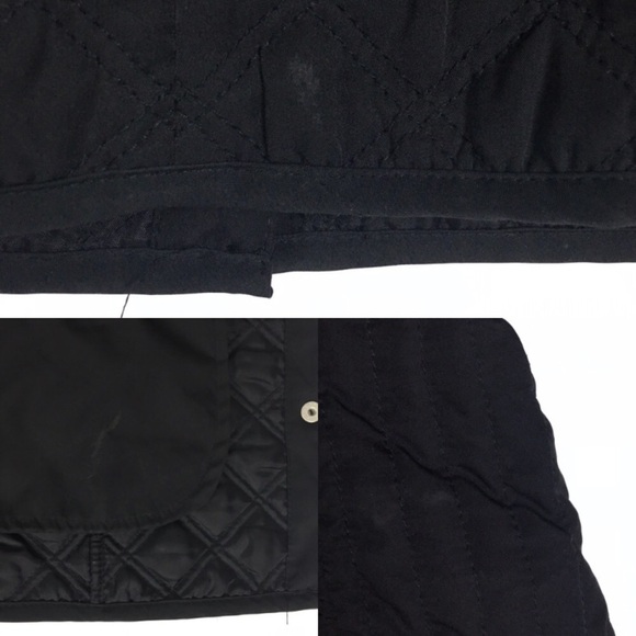TOMMY HILFIGER Quilted Jacket Coat Puffy Minimalist Solid Black Size Medium - Picture 7 of 9